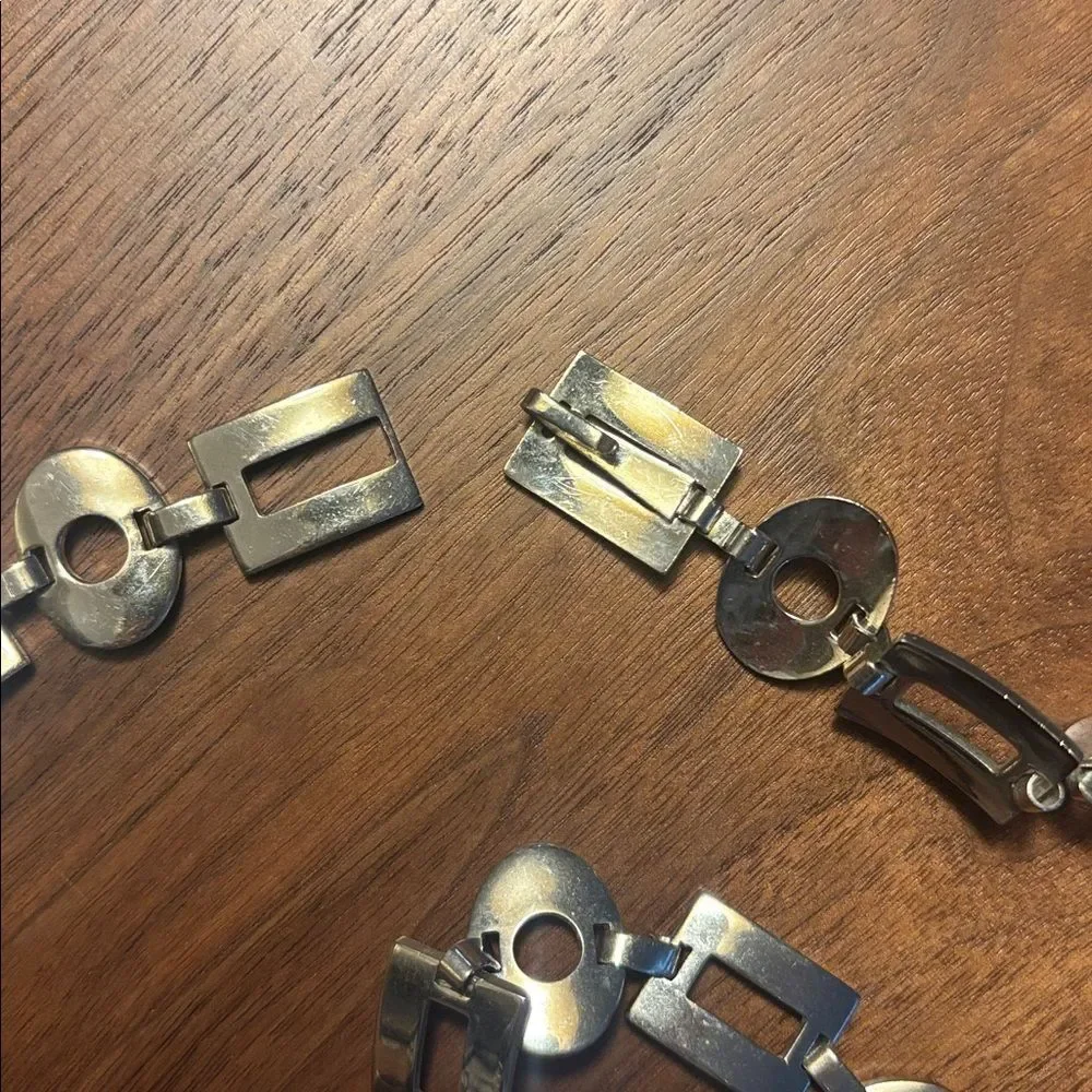 Vintage Silver Geometric Chain Belt